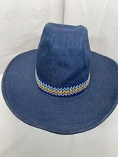 Vintage YA Dark Wash Denim Cowboy Hat Sz M 7-7 1/8 Mens