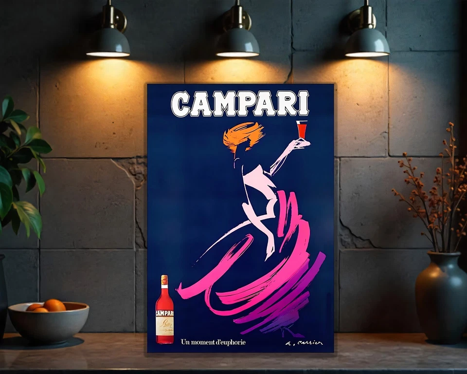 Vintage Campari French Elegance in Motion Dance Sign - (60X40 CM) - Image 3 of 4
