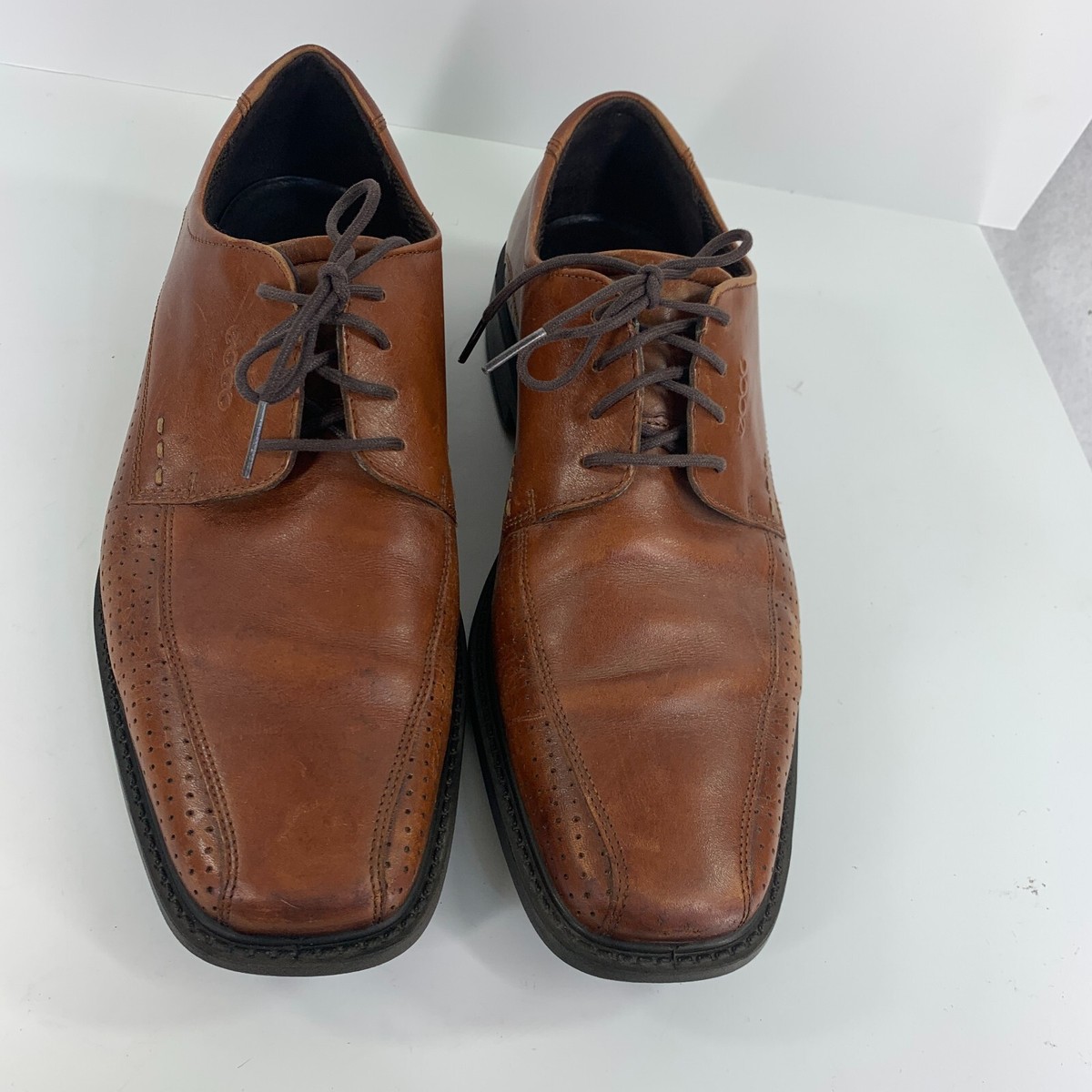 Ecco Oxford Mens Dress Shoes Leather Lace Up EU 43 /9 -9.5 