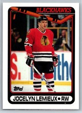 1990-91 Topps Jocelyn Lemieux Rookie Chicago Blackhawks RC #237