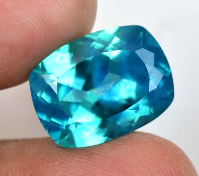 Flawless Natural Teal Sapphire 15.20 Ct Cushion CERTIFIED Stunning  Gemstone