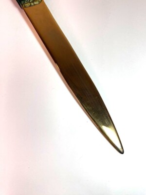 GUCCI paper knife Letter Openers brown gold leather Total 24cm