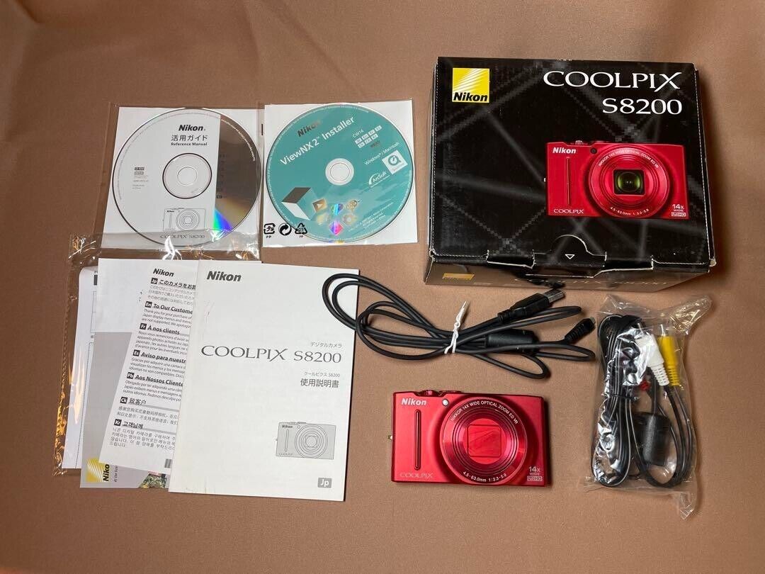 Nikon COOLPIX S8200 RED Digital Camera 16.1MP 14x Optical Nikon COOLPIX S8200 RED Digital Camera 16.1MP 14x Optical