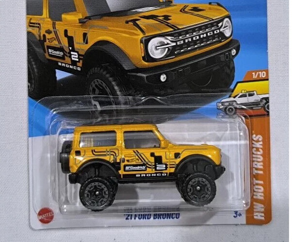 Hot Wheels Ford Bronco '21 Rosso - Modellino 1/64 Con Borchie Fango - 68/250