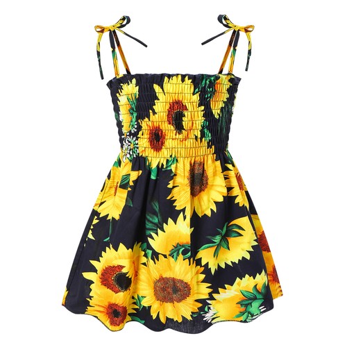 Toddler Kids Baby Girl Floral Animal Pleated Dress Casual Summer Sundress Travel - Picture 15 of 42