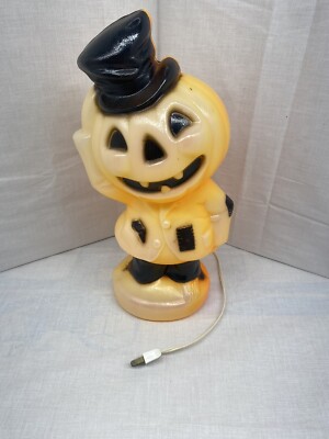 Vintage 1969 Lighted Halloween Jack O Lantern Pumpkin Man Empire Blow ...