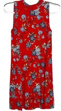 NWOT Ann Taylor Loft Women Holiday Party Dress Short Red Floral A-line Petite XS