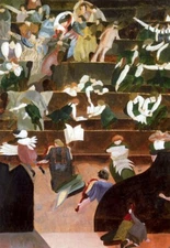 A Music Lesson at Bedales by Stanley Spencer – Early 20th Century British Modern