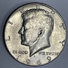 1969 D 40% Silver Kennedy Half-Dollar, Light Gold Toned  FREE SHIPPING