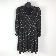 Madewell Lucie V-Neck Smocked Mini Dress Women's Medium Oval Dot Pockets Boho