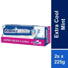 Fresh & White Toothpaste Extra Cool Mint Super Value Pack 225g x 2s
