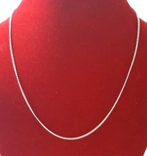 Gorgeous Sparkling Curb Chain Necklace 46CM Long 925 Silver 3.50 g #20869