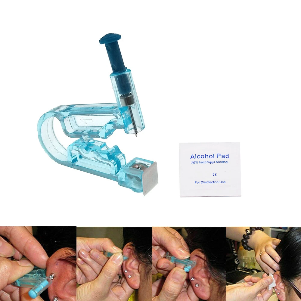 2Pcs Piercing Gun Disposable Sterile Ear Nose Piercing Kits Ear Rings Studs Tool image 12