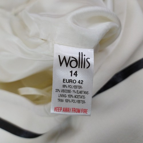 Falda midi Wallis para damas nueva con etiquetas crema con detalles de lazo negro forrada talla 14 del Reino Unido - Imagen 17 de 19