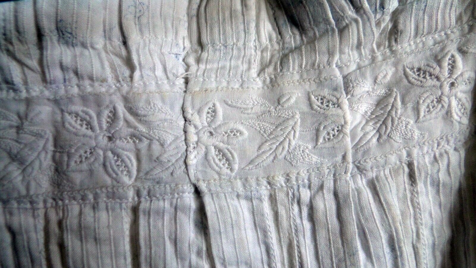Antique Apron Pleated Cotton for Little Girl Doll… - image 2