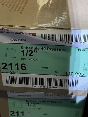 #ad CHARLOTTE SCHEDULE 40 PRESSURE 1 2quot; CAP 2116 447 005 25 PC LOT $19.99