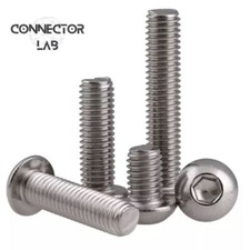 Image of M3 Allen Bolts 304 Stainless Steel Button Screws / Dome Socket Head ALL SIZES A2