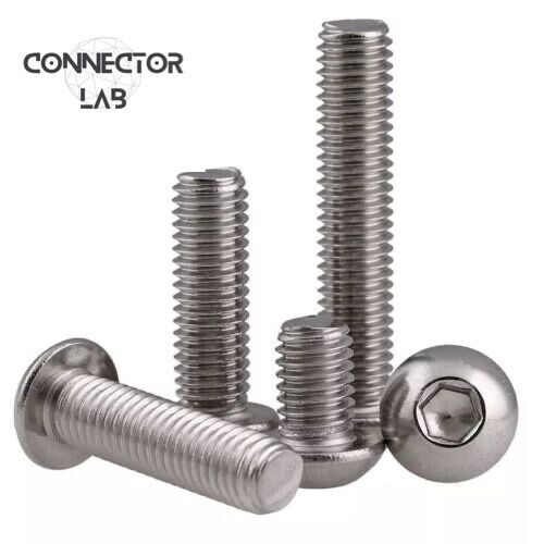 M3 Allen Bolts 304 Stainless Steel Button Screws / Dome Socket Head ALL SIZES A2 - Picture 1 of 1