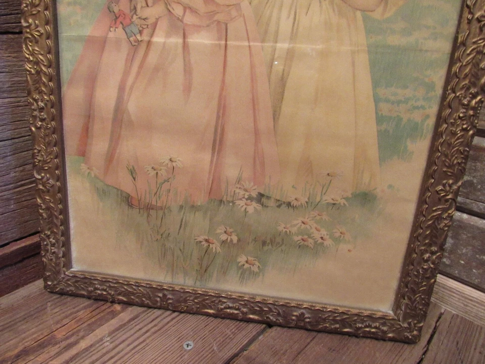 Hermoso vestido de colección RARO imagen niñas pequeñas hablando ¡marco!  Foto 3 de 4