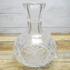 American Brilliant Cut Glass Diamond & Fan Carafe Water Wine Bottle READ DESC