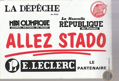 STICKERS. Sport. Rugby. ALLEZ STADO. 22.5 x 16 cms. Stadoceste à Tarbes