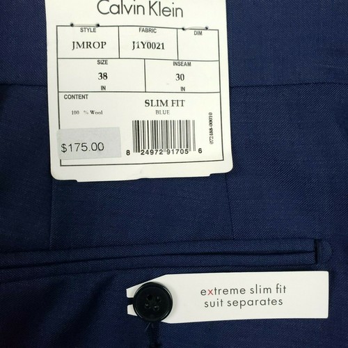 Calvin Klein Herren 38 x 30 extrem schmal WOLL Anzug Anzughose separat NEU - Bild 2 von 8