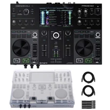 Denon DJ PRIME GO+ Portable Standalone DJ Controller w Decksaver Cover