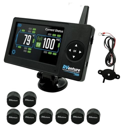 #ad RV TPMS 8 Sensor Wireless Color Monitor Tire Pressure System Window or Dash $169.99