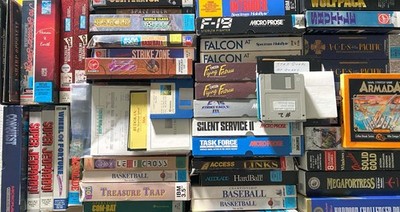 LOT OF 70 3.5''/5.25'' Disk PC Games (Big Box) (Silent Service II Aces) - *AS-IS