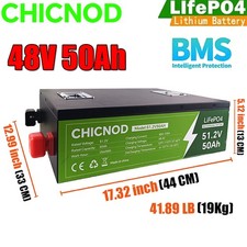 50Ah 48V LiFePO4 Lithium Battery Built-in BMS 15000 Deep Cycles For Golf Carts