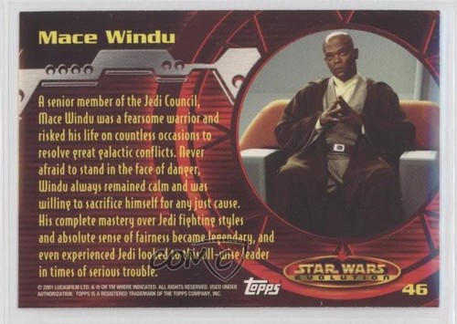 2001 Topps Star Wars: Evolution Mace Windu #46 2vh - Picture 2 of 3