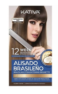Kativa Brazilian Straightening Brunette Kit for Straighter, Softer and Shinier