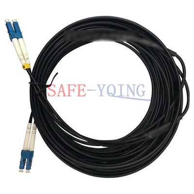 30M LC UPC to LC UPC Duplex Single Mode Black Armored PVC Fiber Patch Cord Cable