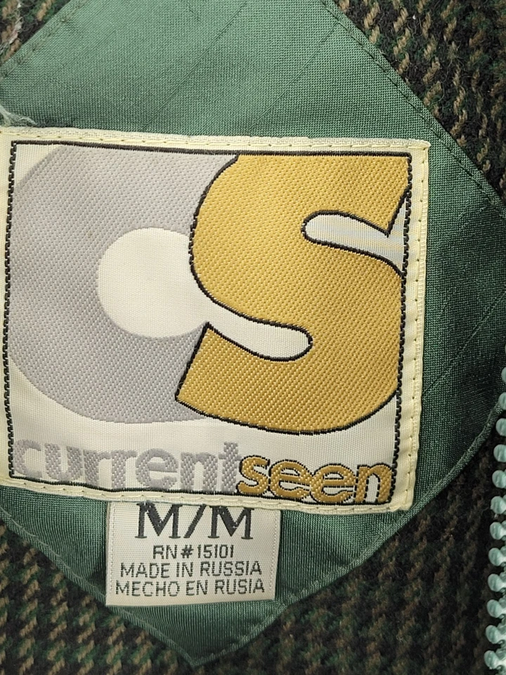 Chaqueta Current Seen Mujer Mediana Verde Azul Clolorblock Vintage Años 90 Abrigo Foto 3 de 4