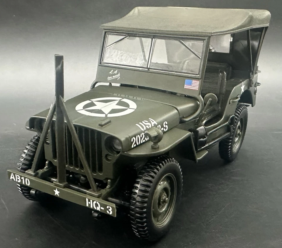 Solido Willys Jeep 1:18 Scale Die Cast Car Model US Army WWII - Image 4 of 4