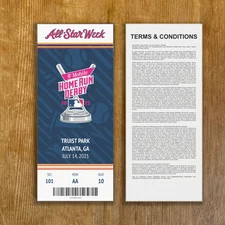2025 MLB Home Run Derby Replica Ticket Stub Customizable Any Seat Info Atlanta