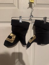 Disney Store Captain Hook Costume Black  Gold Boot Covers Child Size Small 5/6