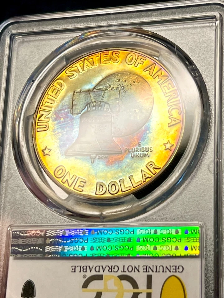 Dólar Eisenhower 1976-S PCGS 'Genuíno' Revestido Tipo 1 Prova, Tonificação Big Monster - Imagem 4 de 4