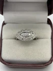 Art Deco Vintage Round Cut Lab Created Diamond Engagement 14K White Gold FN Ring