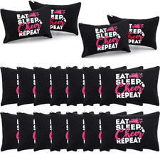 Reginary 12 Pieces Cheer Makeup Bag Bulk Cheer Gifts for Cheerleaders Canvas Mak