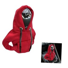 JOYCOURT Car Gear Shift Hoodie, Fashionable Gear Shift Knob Cover, Red 1 Pcs