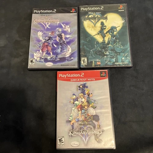 Kingdom Hearts 1 + CoM + 2 PS2 Complete Bundle! CIB + Extras & Reg Cards