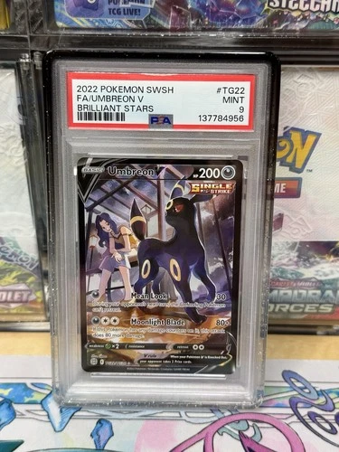 2022 POKEMON SWORD & SHIELD BRILLIANT STARS #TG22 FULL ART/UMBREON V PSA 9