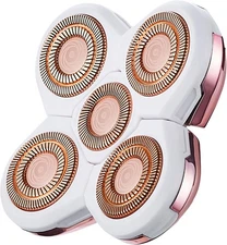 Women's Electric Shaver Replacement Heads, Face & Body Razors, White 