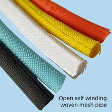 Split Braided Cable Sleeving Self-Wrap Around Tubing Wire Loom Cord Managerment
