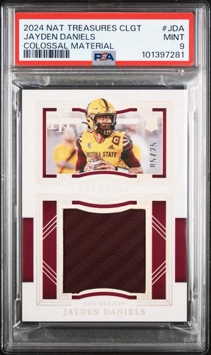 2024 Panini National Treasures Jayden Daniels Colossal Materials /25 POP 1 #JDA