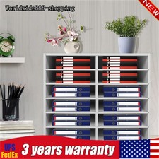 12Compartments Literature Organizer File Sorter Mail Center Holder Paper Cabinet