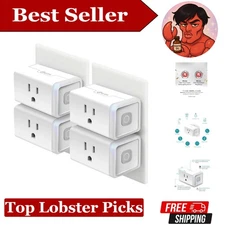 Hands-Free Smart Outlet Plug: 15 Amp, Works with Alexa and Google Assistant