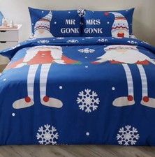 Christmas Mr & Mrs Gonk Design DOUBLE Bed Duvet Cover Set Xmas Bedding NEW 🎄