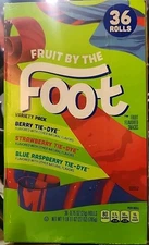 36 Rolls Fruit By The Foot Gluten Free Fruit Strips Variety Pk .75 oz Case 11/25